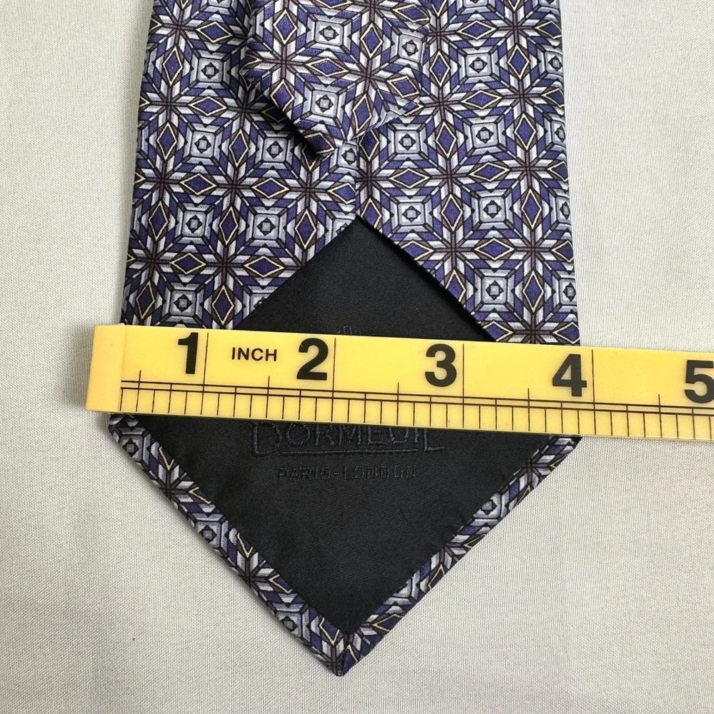 Dormeuil‎ Paris London Men's Silk Geometric Pattern Necktie Business Formal